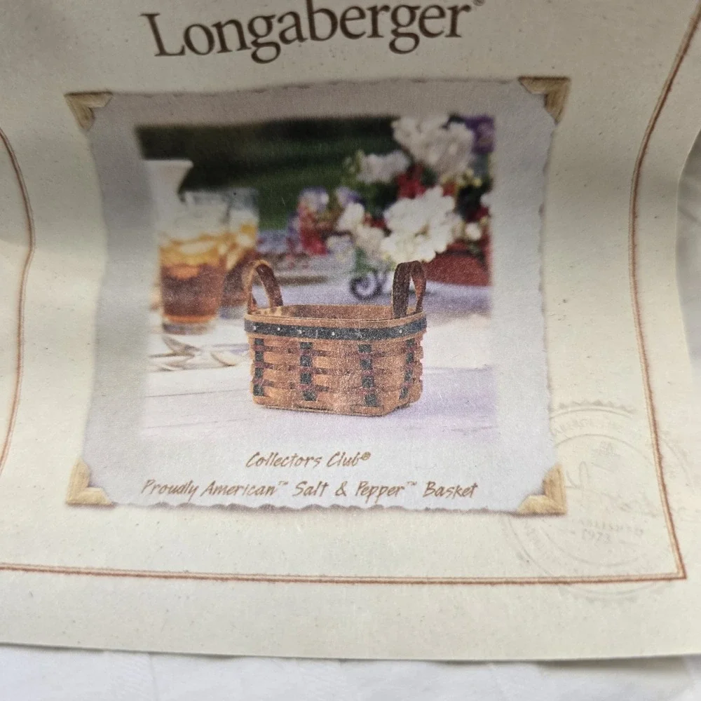 Longaberger‎ Collectors Club Proudly American Salt Pepper Basket Liner Protector